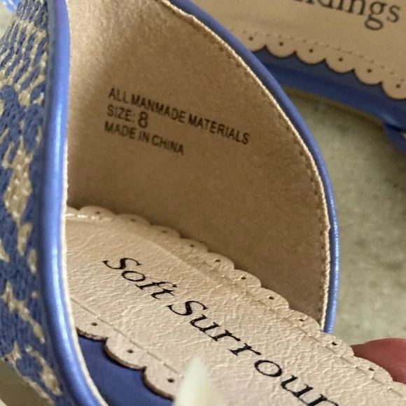 Soft Surroundings Intricate Blue and Cream Loafers - Picture 3 of 9